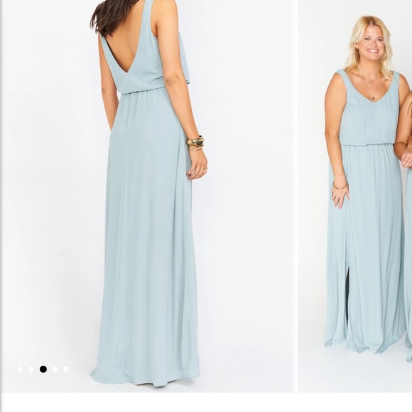 Show Me Your Mumu Kendall Dress in Silver Sage Crisp - Size X-Small - Picture 3 of 6